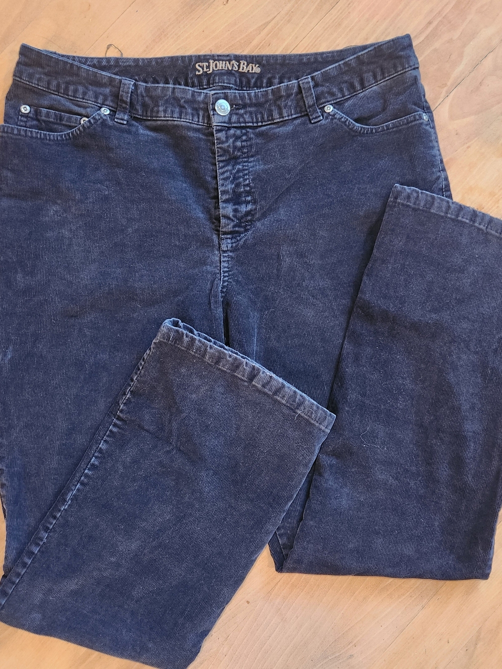 St. John's Bay Women's Navy Boot Cut Corduroy Pants
